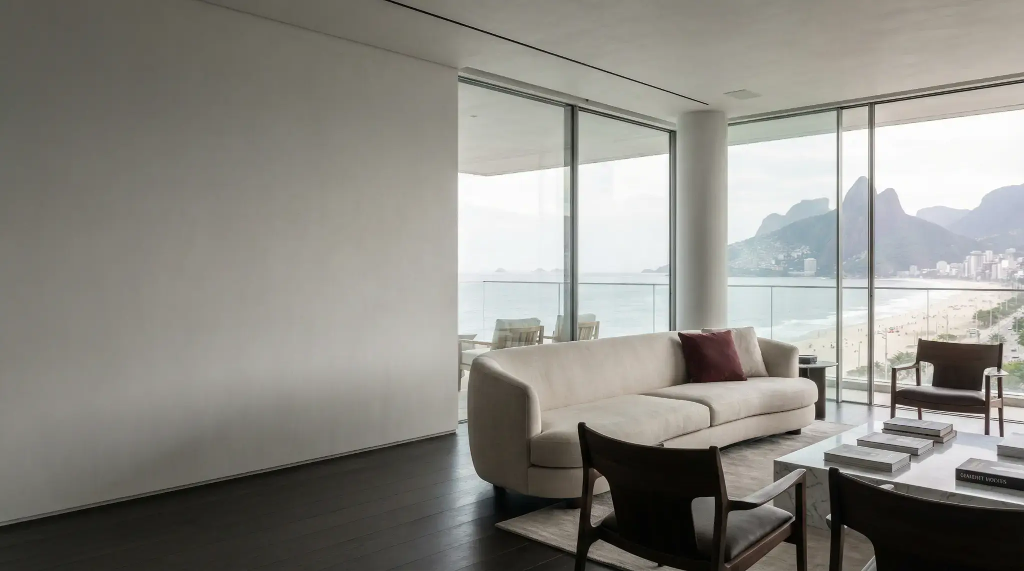 Sala de estar com vista para o mar - Rio de Janeiro